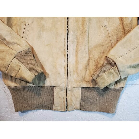 Vtg ORVIS Brown Suede Leather Bomber Jacket | Made in USA | 42L Long - Picture 6 of 11